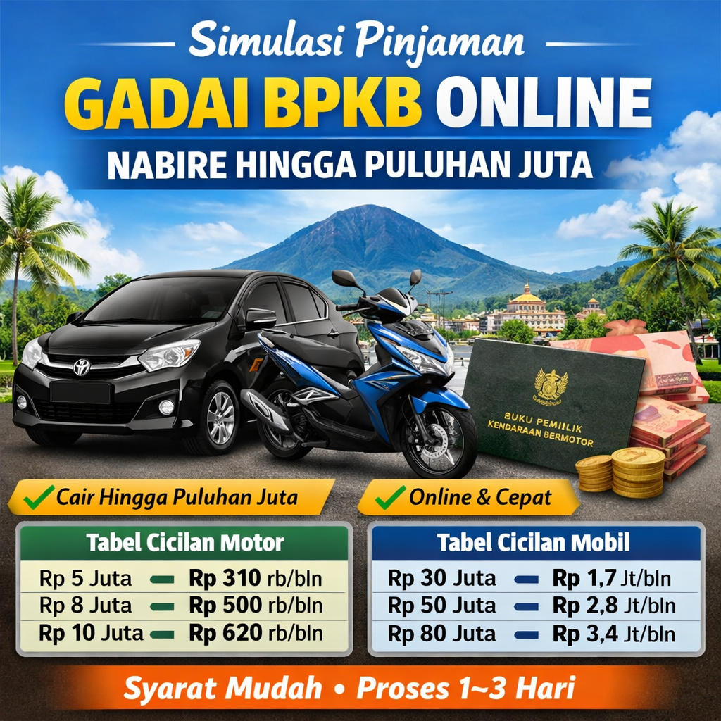 Kredit Jaminan BPKB Online Nabire: Cara Cepat Dapat Dana Tunai Tanpa Ribet